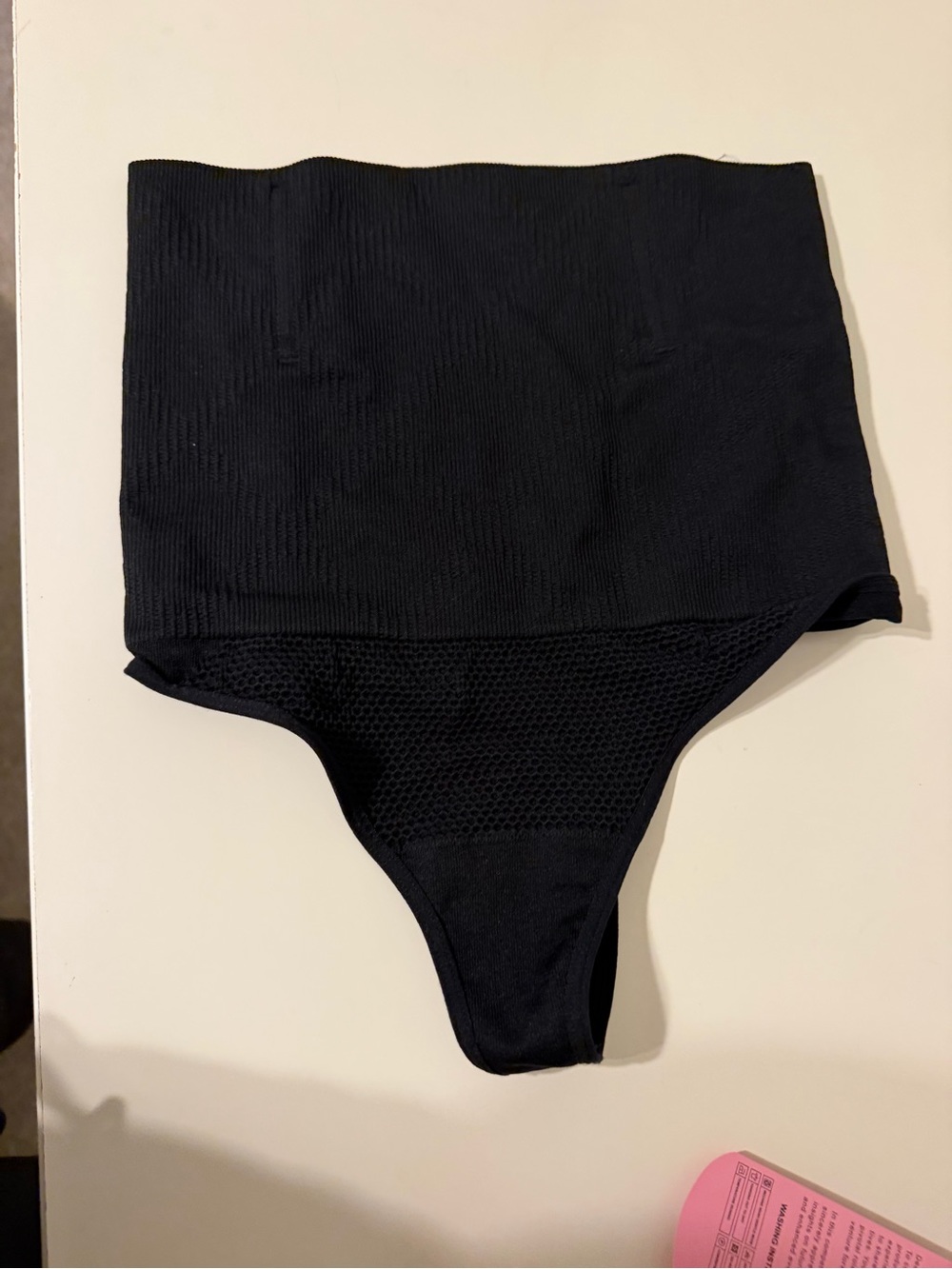 Seamless High-Waist Shapewear Thong in Black